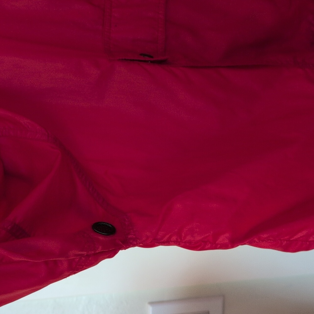 Vintage Izod Lacoste Red 1/2 Zip Rain Jacket Packable Front Pouch Size XL - Picture 5 of 8